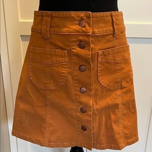 Madewell Orange Mini Skirt Size 2
